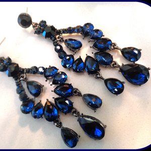AUSTRALIAN CRYSTAL HIGH GRADE BLUE DANGLE EARRING